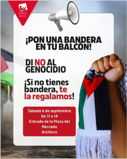 IU repartirá este sábado banderas palestinas en Astillero en su campaña de solidaridad con Gaza