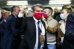 Joan Laporta: "Que Messi haya votado es muy significativo y ojal&aacute; sirva para que siga"