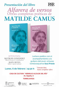 La Casa de Cultura de Torrelavega presenta las obras poéticas completas de Matilde Camus