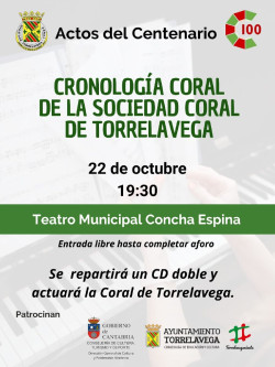 La Sociedad Coral de Torrelavega presentará los discos del Centenario el día 22 en el TMCE
