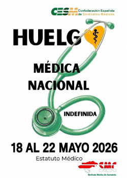 Los m&eacute;dicos de Cantabria inician este lunes la cuarta semana de huelga del a&ntilde;o para reclamar un Estatuto Marco propio