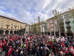 Medio millar de personas exigen en Torrelavega un plan industrial "real" para Solvay y no "promesas de papel"