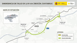 Transportes inicia las obras para sostener un talud en la N-634 en Reoc&iacute;n y cortar&aacute; parte de la v&iacute;a al tr&aacute;fico