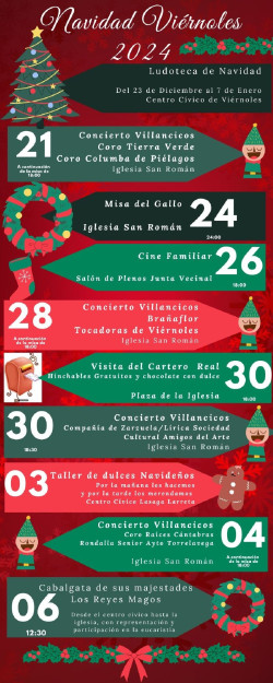 Un ciclo de villancicos, ludoteca y taller de dulces, en la programación de Navidad de Viérnoles